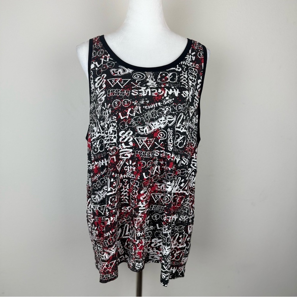 GUESS Los Angeles Tank Top XL City of Angels Graphic Print 100% Cotton